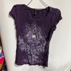 #3046-FANG Purple Graphic Short Sleeve Tee